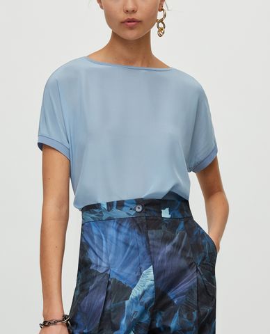  MAX&Co. - Áo thun nữ cổ tròn tay ngắn Silk And Jersey 