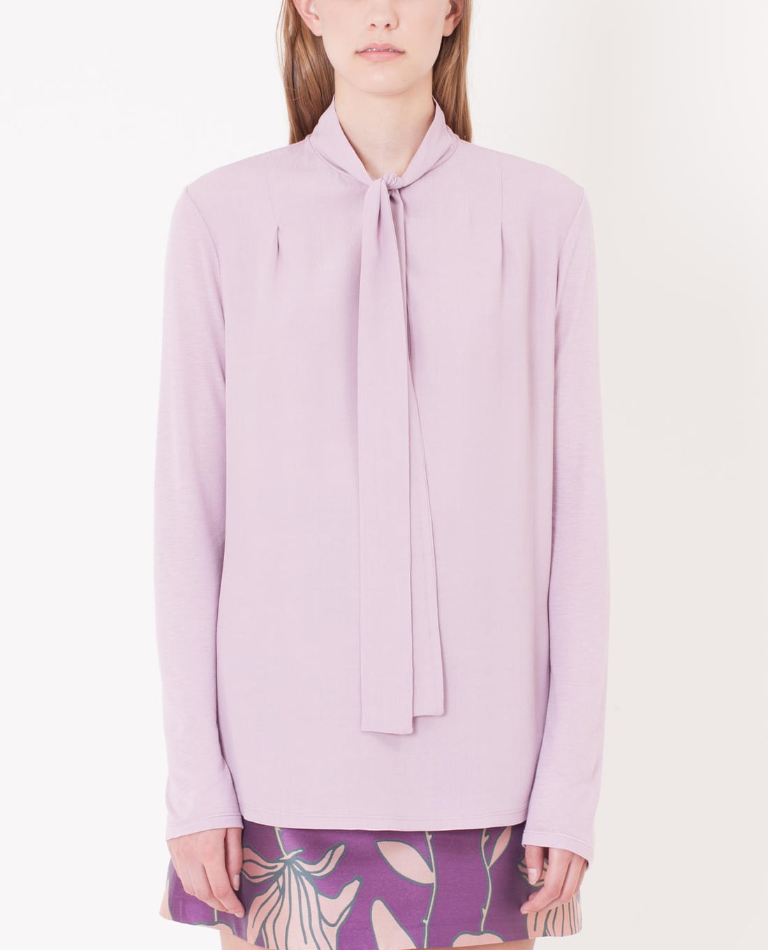 MAX&Co. - Áo kiểu nữ tay dài cổ bẻ phối dây thắt buộc mảnh Coppia