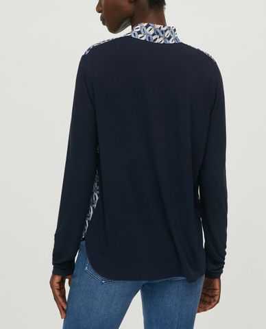  MAX&Co. - Áo kiểu nữ tay dài phối nơ cột ở cổ Silk And Jersey 