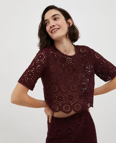  MAX&Co. - Áo croptop nữ cổ tròn tay ngắn Ambito 