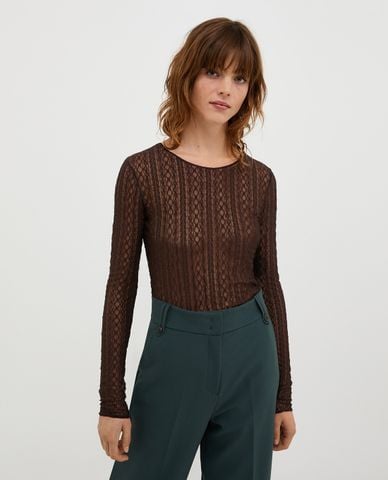  MAX&Co. - Áo kiểu nữ cổ tròn tay dài phom ôm Ermione 