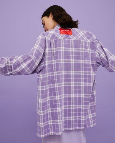  MAX&Co. - Áo sơ mi cổ bẻ tay dài phối sọc caro Scott 