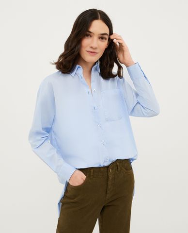  MAX&Co. - Áo sơ mi cổ bẻ tay dài vạt bất đối xứng Bari 