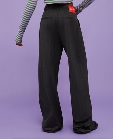  MAX&Co. - Quần ống rộng kẻ sọc xếp ly Taylor 