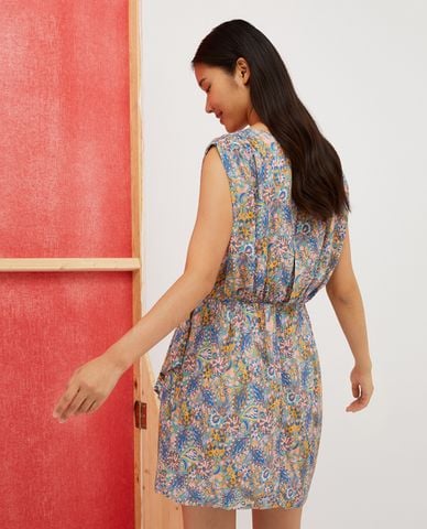  MAX&Co. - Đầm sát nách xếp tầng mini cổ V hoạ tiết Bursa 