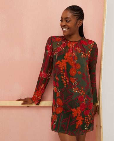  MAX&Co. - Đầm mini cổ tròn tay dài hoạ tiết Smirne 