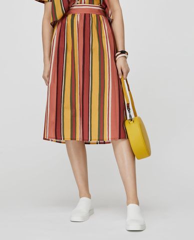  MAX&Co. - Chân váy midi kẻ sọc Cotton Poplin 