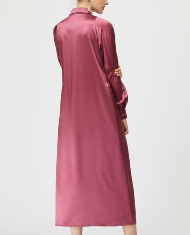  MAX&Co. - Đầm midi cổ bẻ sơ mi tay dài Midi Silk Satin 