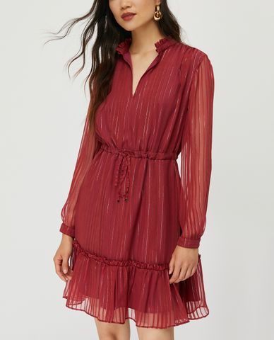  MAX&Co. - Đầm mini cổ trụ tay dài Satin & Lamé 