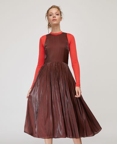  MAX&Co. - Đầm midi sát nách xếp li Iridescent Corolla 