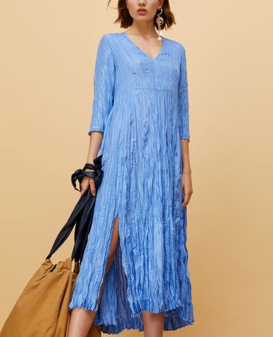  MAX&Co. - Đầm midi cổ V tay lỡ Crinkle Texture Silk 