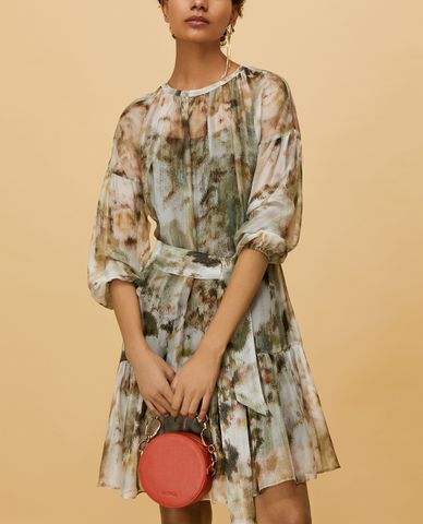  MAX&Co. - Đầm mini tay lỡ cổ tròn xếp ly thời trang 