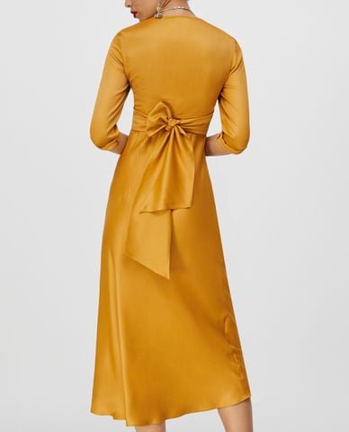  MAX&Co. - Đầm midi cổ V tay lở 2 In 1 Satin 