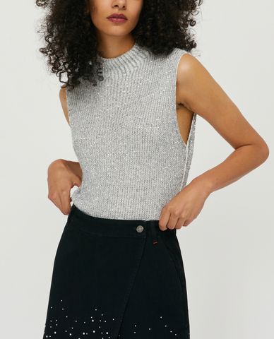  MAX&Co. - Áo kiểu nữ sát nách cổ tròn Prato 