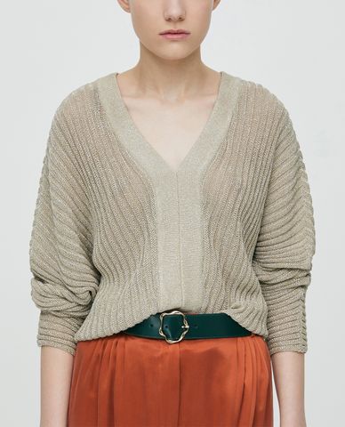  MAX&Co. - Áo len nữ phom suông tay dài Lamé Batwing 