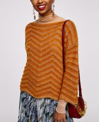  MAX&Co. - Áo len nữ tay dài họa tiết ziczac Praia 