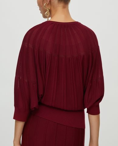  MAX&Co. - Áo len nữ cổ tròn tay cánh dơi 3D Ribbing 