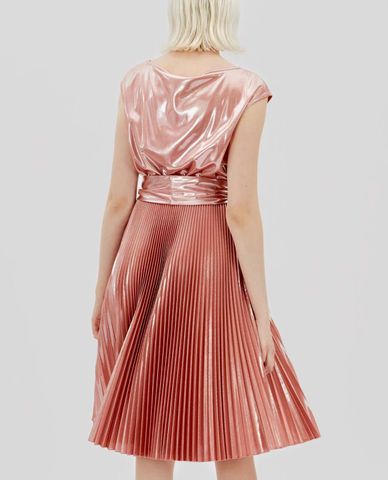  MAX&Co. - Đầm midi xếp li tay ngắn Pleated Laminated 