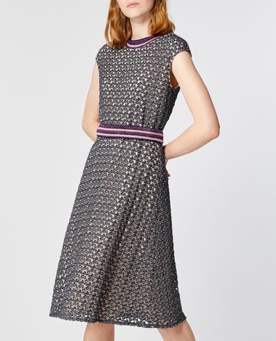  MAX&Co. - Đầm midi cổ tròn tay ngắn xếp li thời trang 