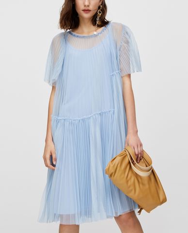  MAX&Co. - Đầm mini cổ tròn tay ngắn Pleated Tulle 
