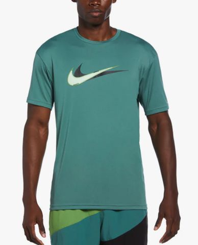  NIKE SWIM - Áo bơi nam cổ tròn tay ngắn Stacked Swoosh 