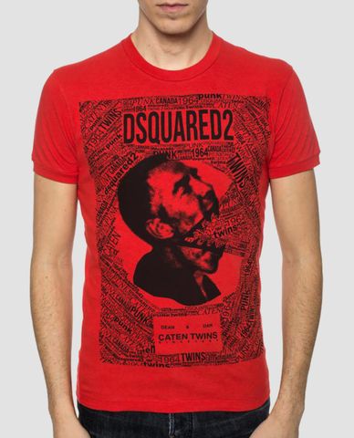  DSQUARED2 - Áo thun nam cổ tròn in hình Creepy 