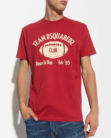  DSQUARED2 - Áo thun nam cổ tròn tay ngắn Baseball Logo 