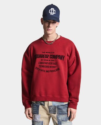  DSQUARED2 - Áo sweatshirt nam cổ tròn tay dài Canadian Heritage 
