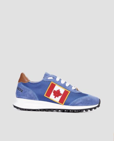  DSQUARED2 - Giày sneaker nữ phối lá cờ Canada 