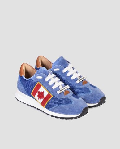  DSQUARED2 - Giày sneaker nữ phối lá cờ Canada 