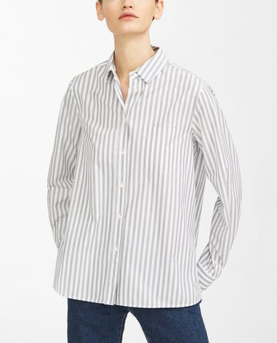  WEEKEND MAX MARA - Áo sơ mi nữ cổ bẻ tay dài kẻ sọc thời trang 