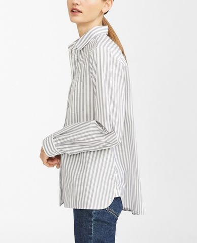  WEEKEND MAX MARA - Áo sơ mi nữ cổ bẻ tay dài kẻ sọc thời trang 