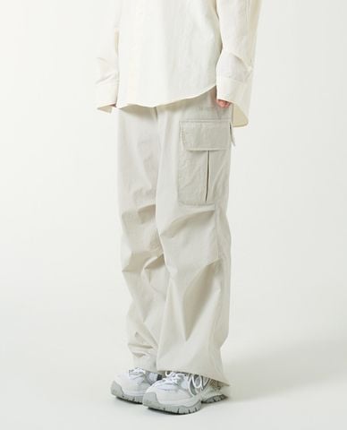  NERDY - Quần dài ống rộng unisex lưng thun Basic Cargo Woven 