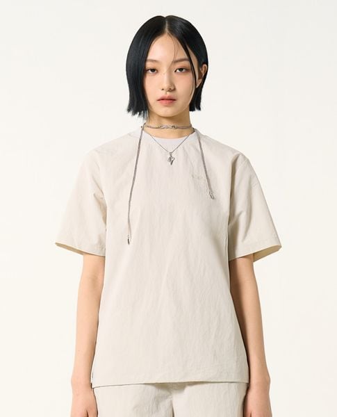  NERDY - Áo thun unisex cổ tròn tay ngắn Woven Basic 