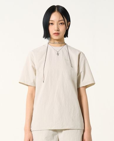  NERDY - Áo thun unisex cổ tròn tay ngắn Woven Basic 