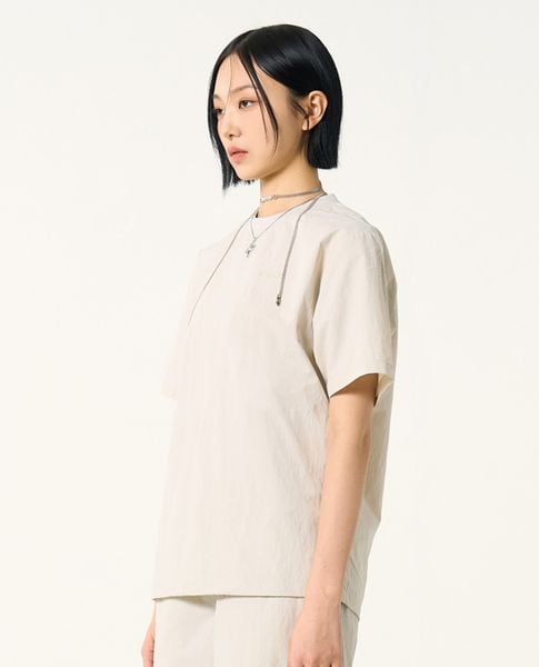  NERDY - Áo thun unisex cổ tròn tay ngắn Woven Basic 