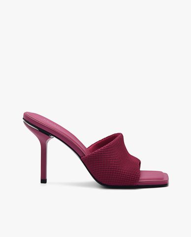  PEDRO - Giày mules cao gót nữ mũi vuông quai ngang hiện đại 