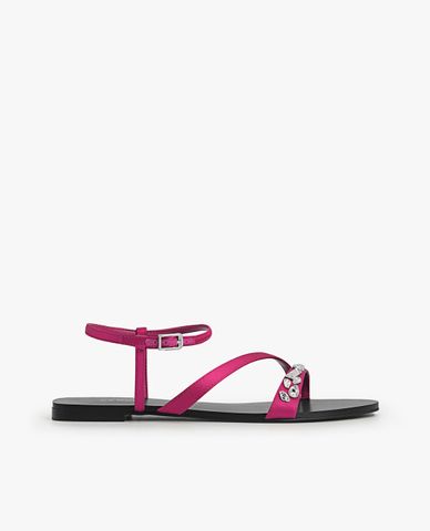  PEDRO - Giày sandals nữ đế bệt đính đá Embellished Satin 