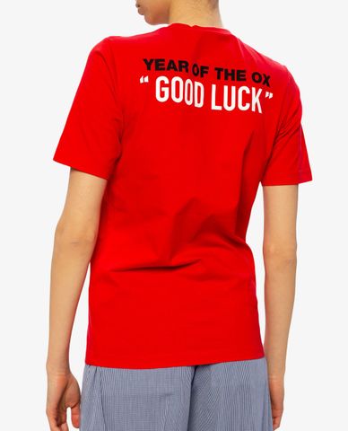  DSQUARED2 - Áo thun nữ cổ tròn ngắn tay phom suông Good luck 