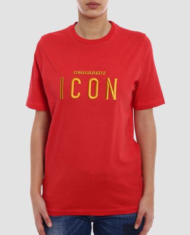 DSQUARED2 - Áo thun nữ cổ tròn tay ngắn Red icon 