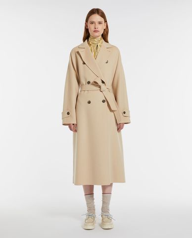 WEEKEND MAX MARA - Áo khoác măng tô dáng dài hai hàng nút phối thắt lưng Affetto 