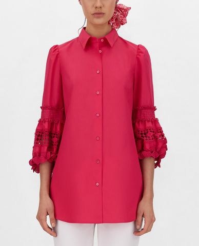  WEEKEND MAX MARA - Áo sơ mi nữ tay phồng Cotton Poplin 