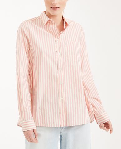  WEEKEND MAX MARA - Áo sơ mi nữ cổ bẻ tay dài kẻ sọc thời trang 