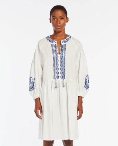  WEEKEND MAX MARA - Đầm midi cổ tròn tay dài phối dây thắt DIRCE 