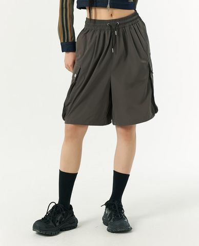  NERDY - Quần short unisex ống rộng lưng thun Cargo Woven 