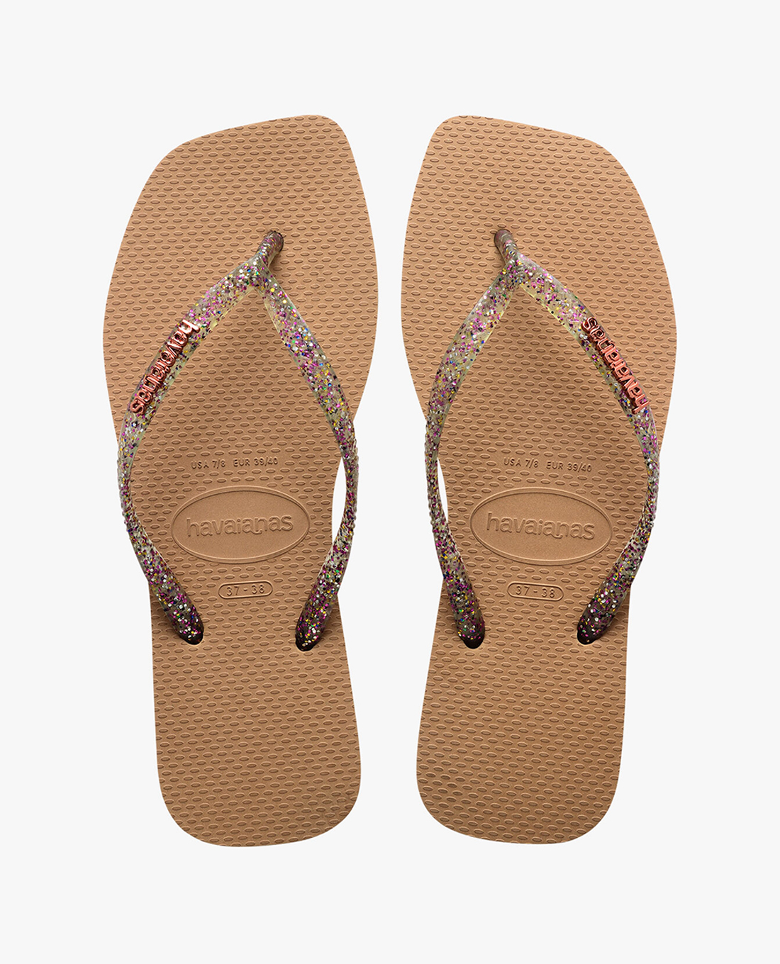 HAVAIANAS - Dép kẹp nữ Slim Square Logo Metallic