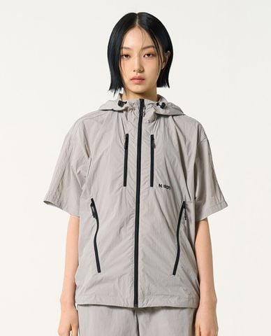  NERDY - Áo khoác gió unisex phối mũ Zipper Point 