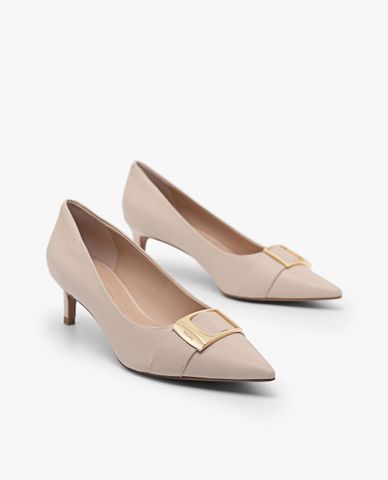  PEDRO - Giày cao gót nữ bít mũi Leather Kitten 