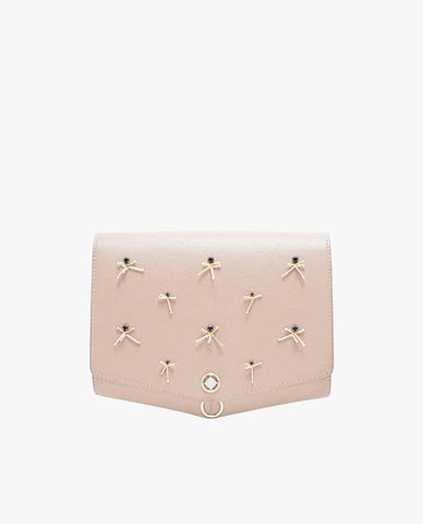  PEDRO - Túi đeo vai nữ nắp gập phối dây tua rua 