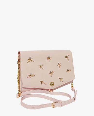  PEDRO - Túi đeo vai nữ nắp gập phối dây tua rua 